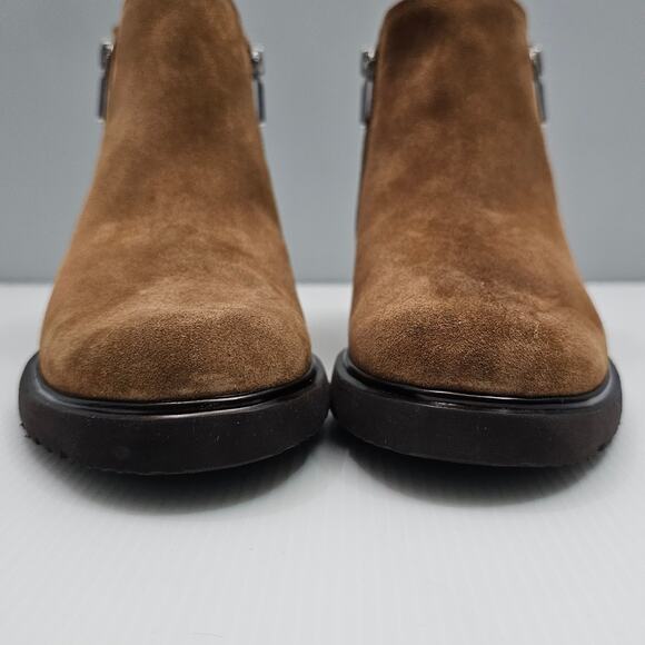 Munro Rourke Ankle Bootie Size 9 NARROW Tobacco Suede Side Zip Water Resistant - Picture 8 of 15